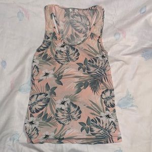Pink Hawaiian style tank top ardene size large